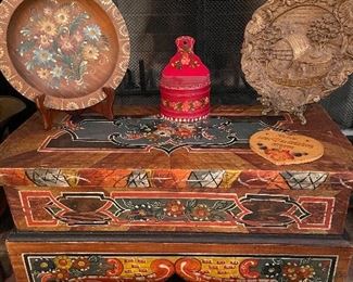 Antique German handpainted trunk