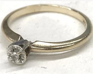14k yellow and white tapered engagement ring size 5.5 1.8 grams  $150