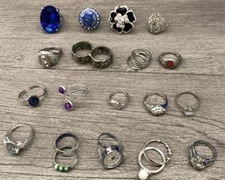 Costume jewelry lot floral colorful rings $3 to $10 each