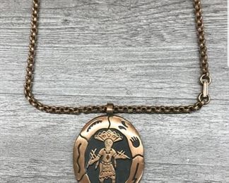 Vintage solid copper western style necklace 18 inch chain 2 3/4 pendant  $50