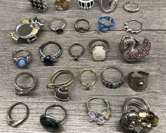 Various costume jewelry rings size small $3 to $10 each