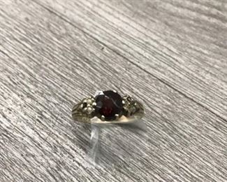 8k yellow gold rose cut garnet stone ring 6.25 2.24 grams $150