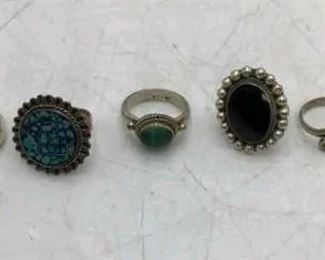 Sterling silver gemstone ring $15 to $35 a piece 