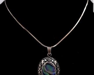 Sterling silver necklace abalone  $75