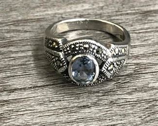 925 sterling silver blue topaz 6.5  5.09 grams $60