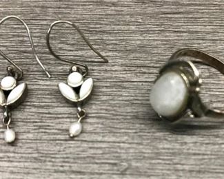 Sterling silver earrings and ring size 8 6.63 grams $75 for both