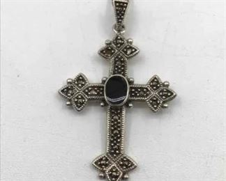 Sterling silver religious pendant necklace $35