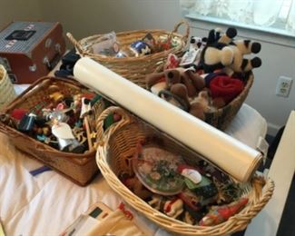 Christmas ornaments and a rolled up Star Wars poster