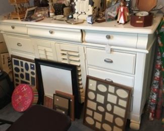 White dresser and mirror