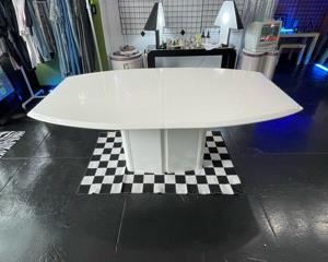 Post modern vintage white lacquer table plus insert