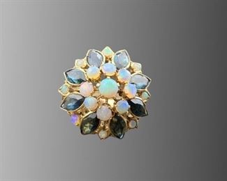 VINTAGE 10K GOLD OPAL PRINCESS RING 4.97 GRAMS