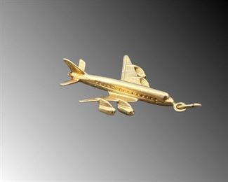 14K GOLD PLANE PENDANT 4GRAMS