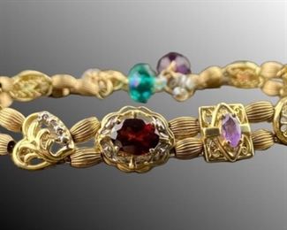 VINTAGE 10K SOLID GOLD CHARM BRACELET 12.11 GRAMS