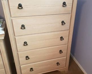 blonde wood veneer chest of drawers 