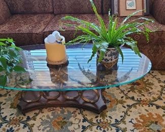 Wine rack coffee table/glass top