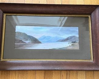 Scenic watercolor/mountains & water features