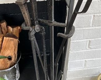 Wrought iron fireplace tools