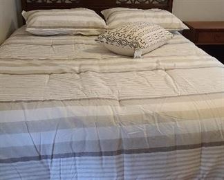 Traditional mahogany bedroom suite, includes Q-size bed (bedding & mattress included free), dresser, chest, 2 nightstands - purchase separately or together