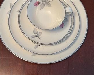 Syracuse China “Bridal Rose”, 45 piece service for 8
