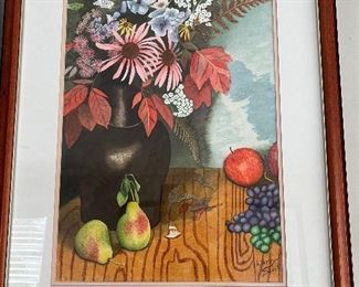 Watercolor, still life, signed Larry Davis