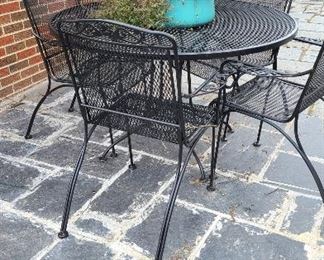 Wrought iron patio dining set