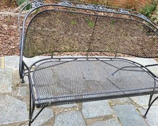 Wrought iron settee