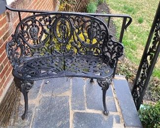 Antique cast iron bench