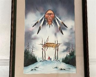 Watercolor  by well-known Native American artist, Art Menchego