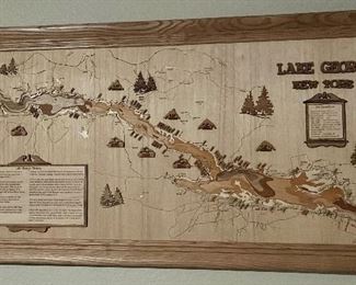 Lake George, NY Wood Map-laser-cut, 3 dimension $125