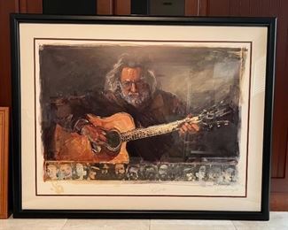 Artist Signed and Numbered 2036/5000 "Jerry Garcia" Serigraph  by Joseph Divincenzo with Certificate of Authenticity on back
