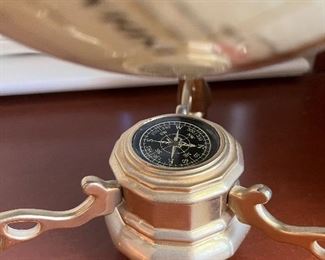Beautiful Mother of Pearl Globe with Compass and  Stand $75