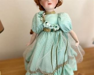 1994 Paradise Galleries "Shannon the Shamrock Fairy" Porcelain Doll.  Original box and paperwork. $20