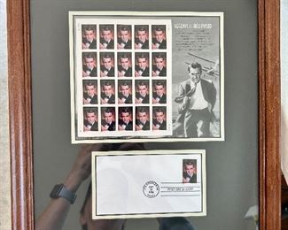 1997 Framed Humphrey Bogart Stamp and First Day Issue Envelope - $75