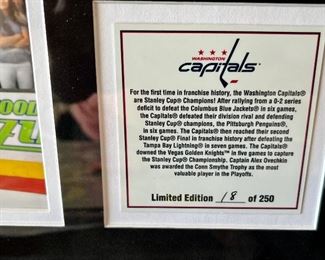 Limited Edition 18/250 Washington Capitols Hockey Championship Framed Commemoratives