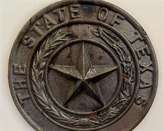 Heavy Cast Iron Texas State Seal Decor