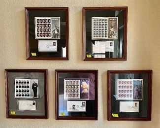 Collection of Framed Celebrity Stamps and First Day Issues -  $75 each