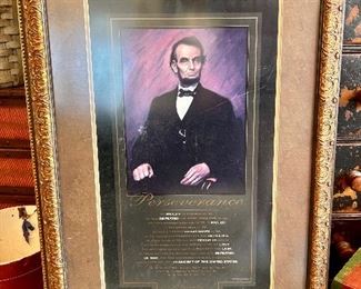 Large Abraham Lincoln Framed Wall Art