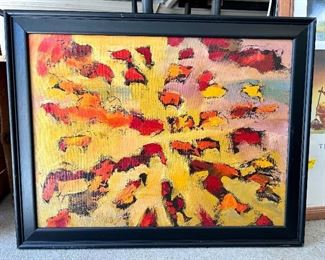 1980 "Jacob's Herd" Orignal Oil on Burlap by W. B. Stephens 