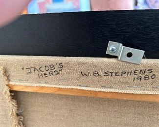 1980 "Jacob's Herd" Orignal Oil on Burlap by W. B. Stephens 