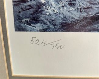 1985 "Elissa - Running Free" Signed and Numbered Print 524/750 by A. N. Blackman - missing glass on frame