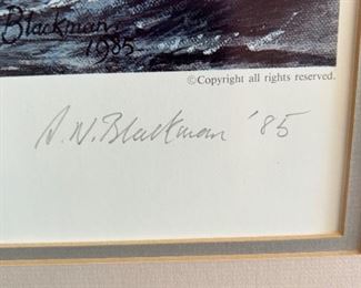 1985 "Elissa - Running Free" Signed and Numbered Print 524/750 by A. N. Blackman - missing glass on frame