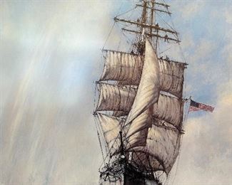 1985 "Elissa - Running Free" Signed and Numbered Print 524/750 by A. N. Blackman - missing glass on frame