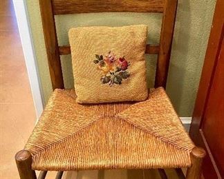 Antique Strawbottom Ladderback Chair