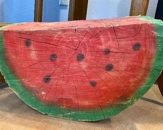 Large Vintage Watermelon Wood Decor