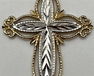 14K and Sterling Cross