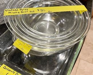 Vintage PYREX Clear Mixing Bowl Set and Other newer Pyrex