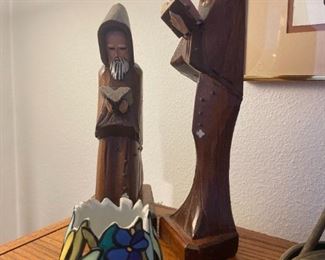 Reading wooden monks