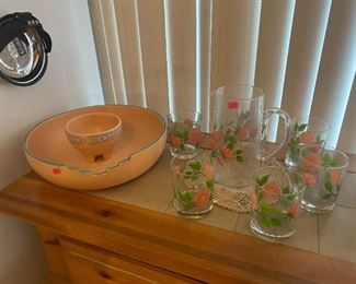 Flower Pitcher and glasses 