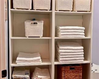 Linens and Cabinet for Sale! Does your laundry look like this? Mine does NOT!