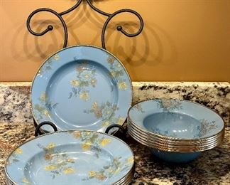 Mackenzie Childs Victoria and Richard Enamelware Plates and Bowls